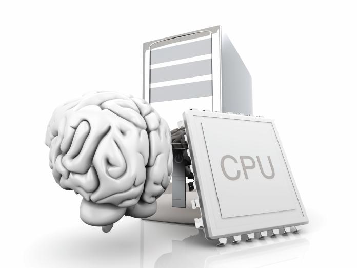 Artificial Intelligence Symbol. 3D rendered Illsutration. Isolated on white.