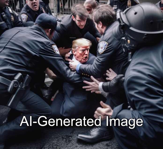 Donald trump arrest ai generated mid journey