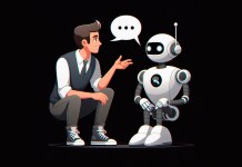 Robot and human chatting