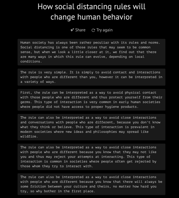 AI philosophy social distancing GPT-3